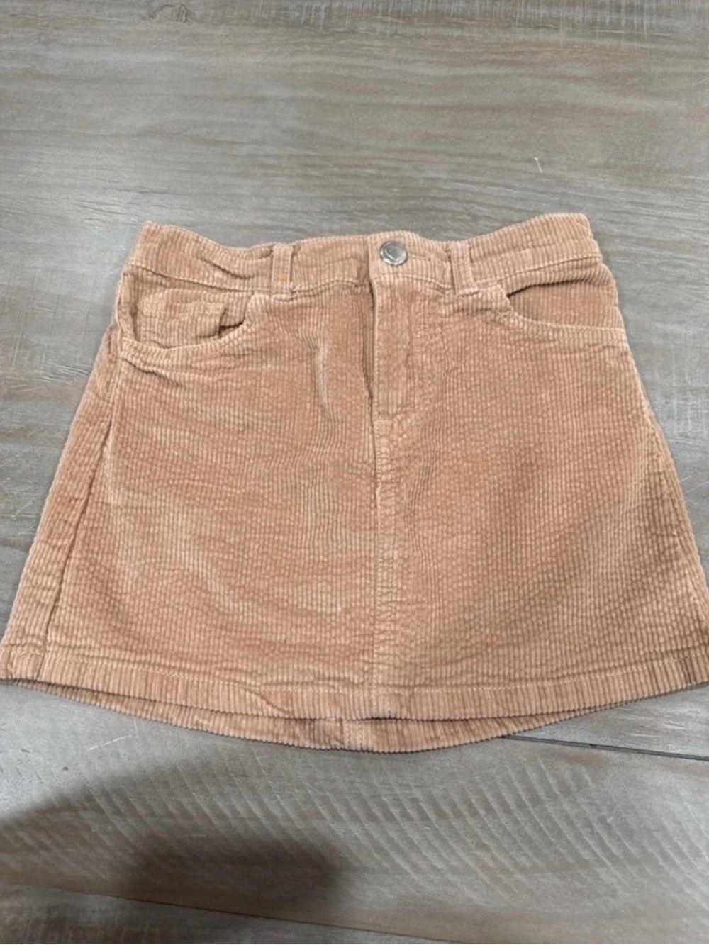 H&M Tan Corduroy A-Line Mini Skirt
